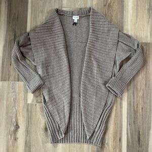Womens Long Sleeve Long Cardigan Tan Sweater by D Dynamite sz p/small